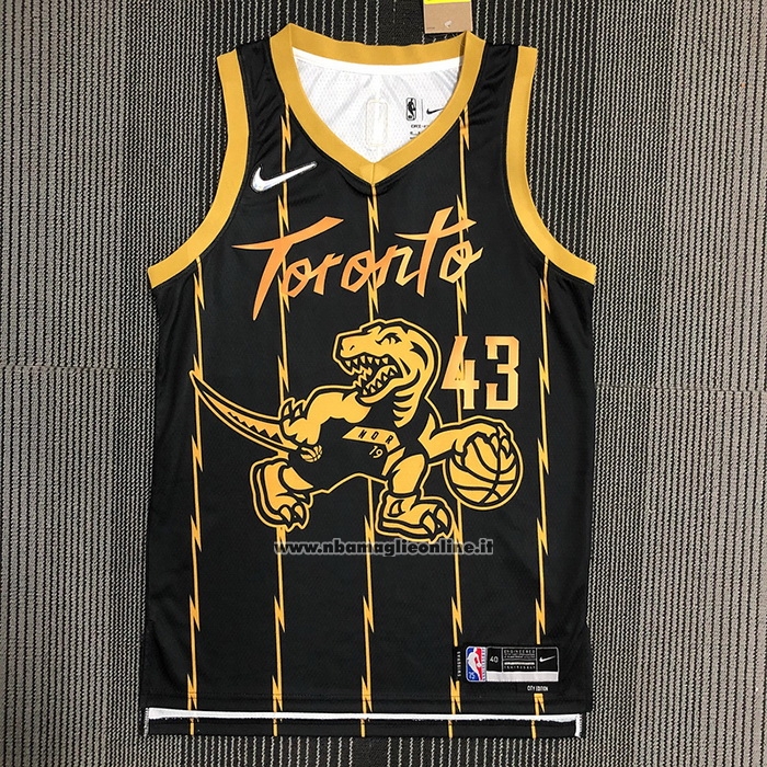 Maglia Toronto Raptors Pascal Siakam #43 Citta 2021-22 Nero